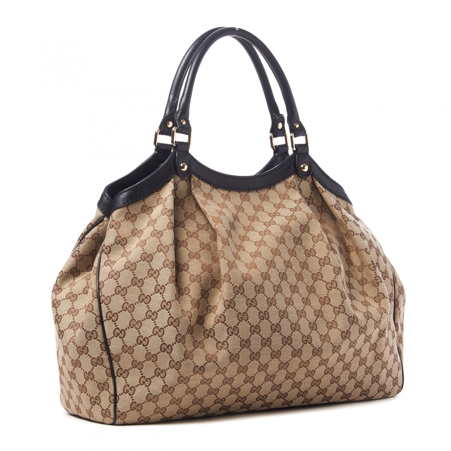 Monogram Large Sukey Tote Beige Ebony Black
