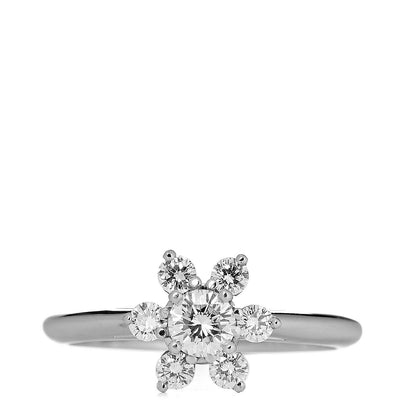 Tiffany Platinum Diamond Flower Ring 50 5.25 1 of 5