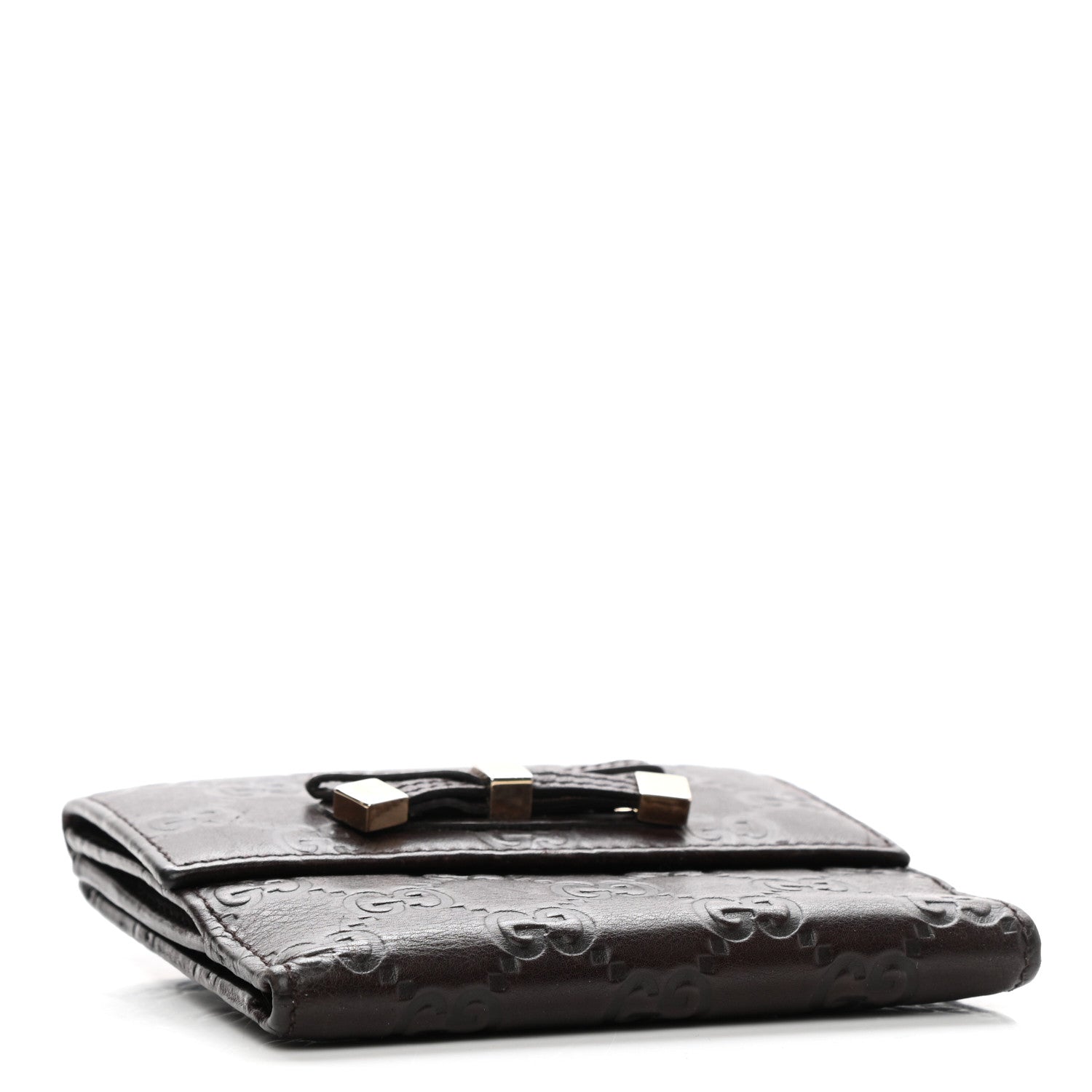 Gucci Guccissima Princy French Flap Wallet Chocolate Brown 4 of 9