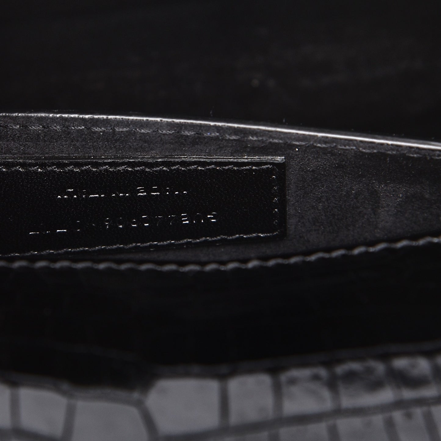 Calfskin Crocodile Embossed Medium Monogram Sunset Black