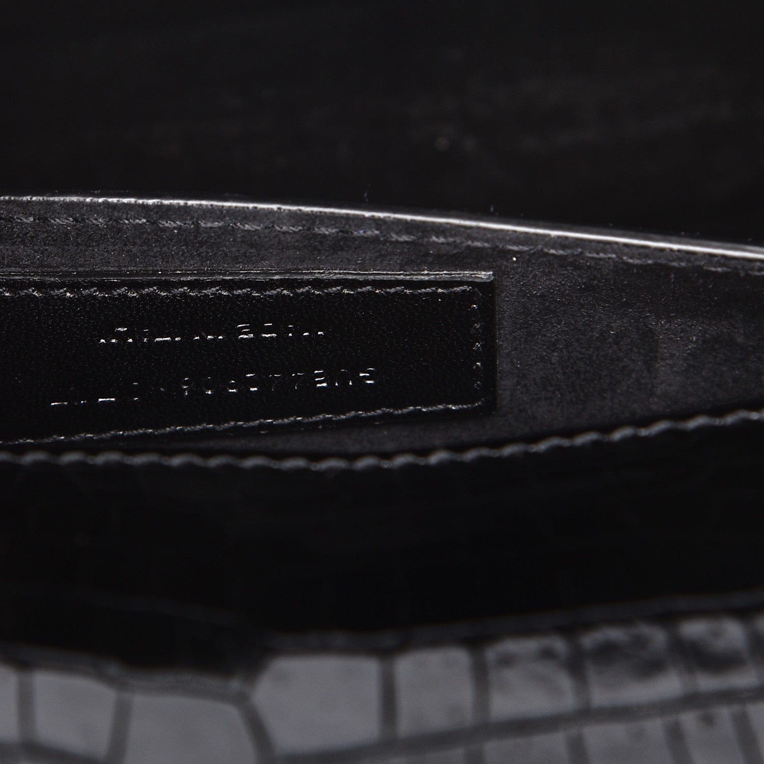 Saint Laurent Calfskin Crocodile Embossed Medium Monogram Sunset Black 8 of 9