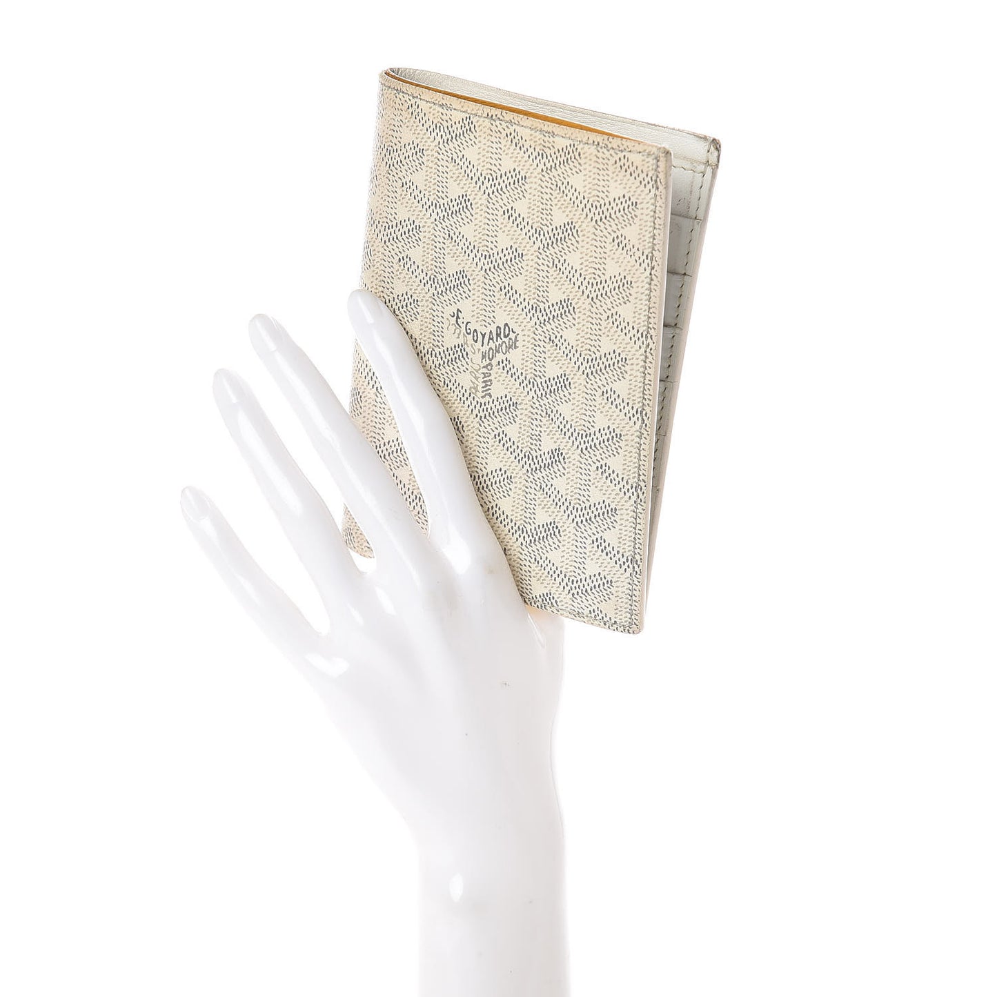 Goyardine Passport Wallet White