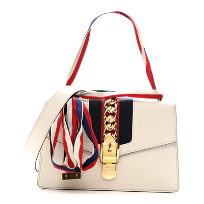 Gucci Calfskin Small Sylvie Shoulder Bag Off White 1 of 13