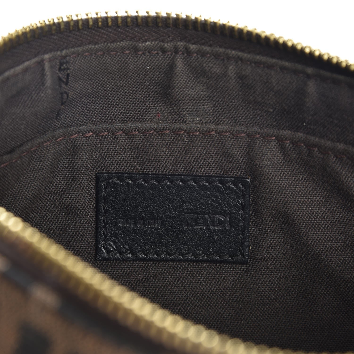 Fendi Zucca Vitello Elite Pochette Tobacco 4 of 10