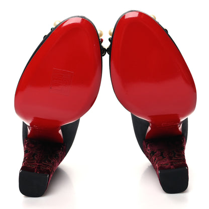 Christian Louboutin Velvet Tudor Soir 100 Block Heels 39 Black 5 of 7
