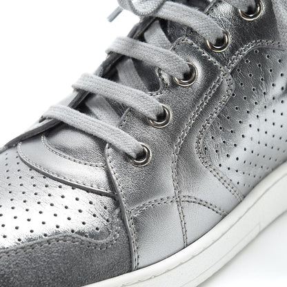 Christian Dior Metallic Calfskin Hip-Dior High Top Sneakers 39 Steel 10 of 14