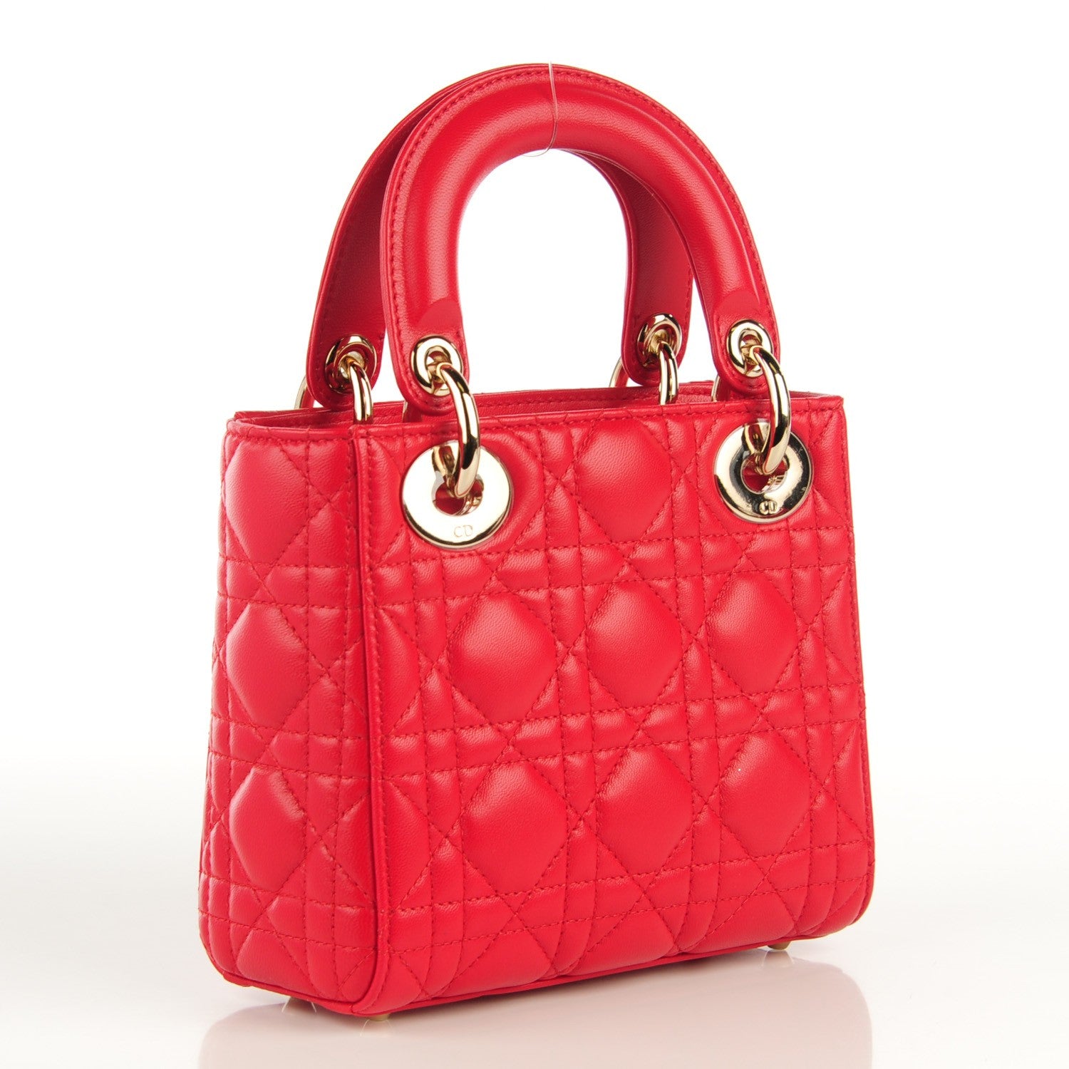 Christian Dior Lambskin Cannage Mini Lady Dior Red 3 of 7