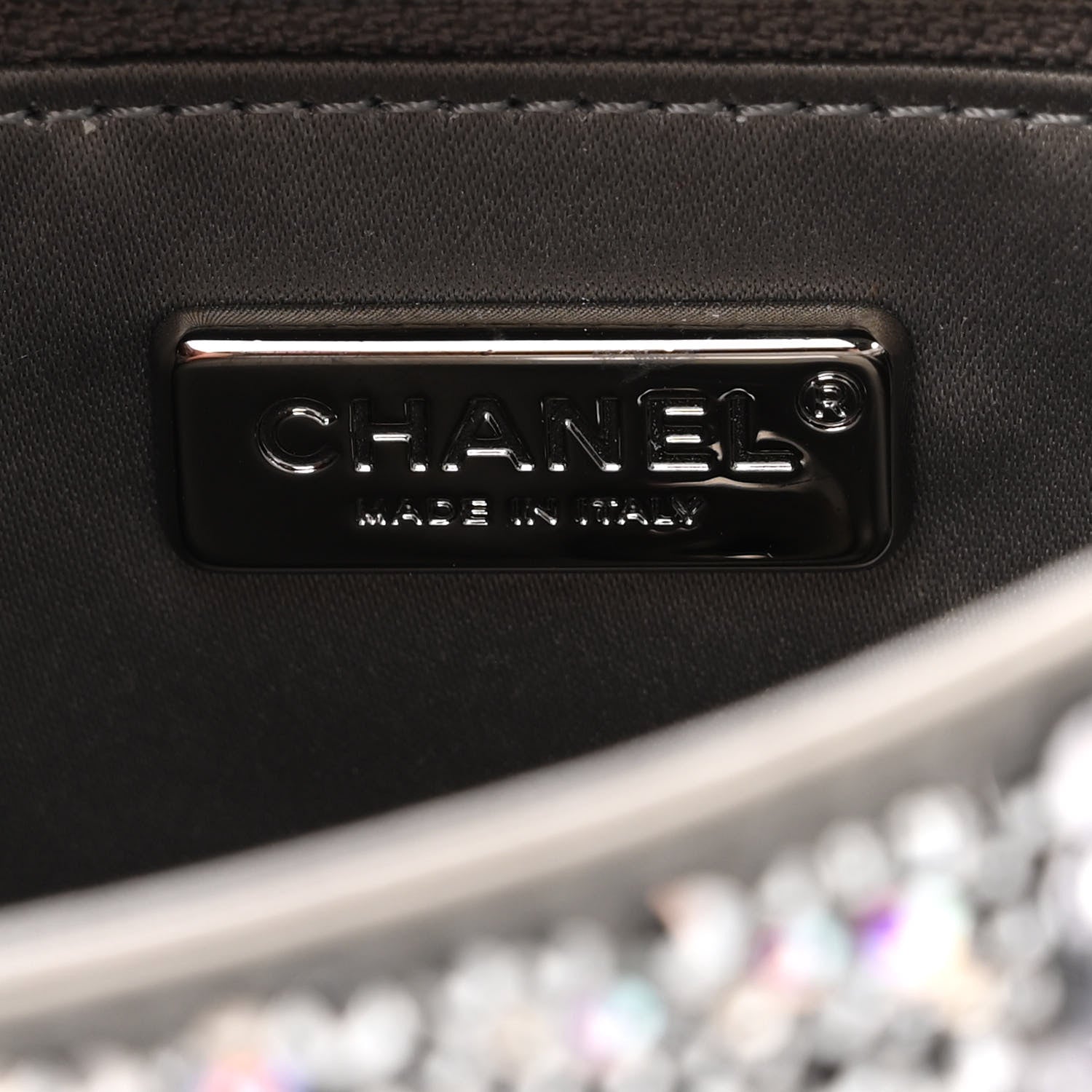 Chanel Lambskin Sequin Crystal Diamante Mini Flap Silver 6 of 10