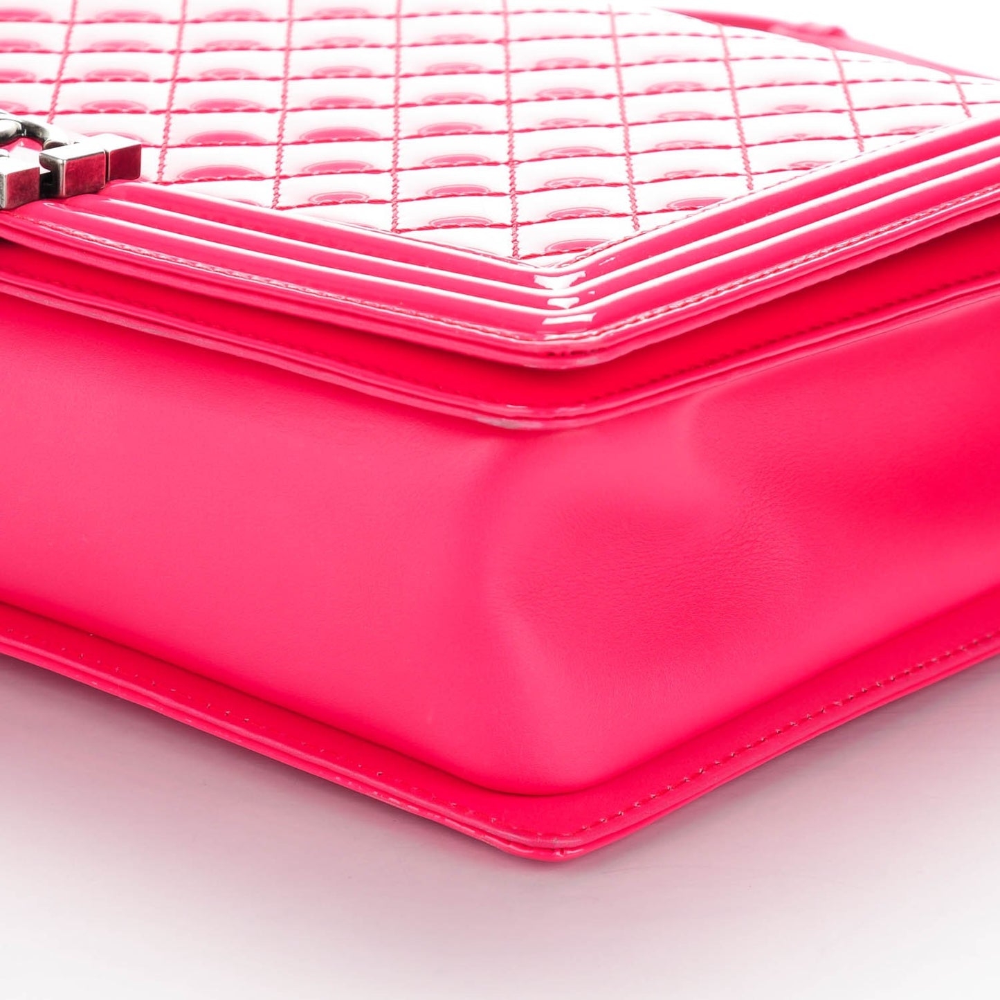 Patent Quilted Large Boy Flap Pink