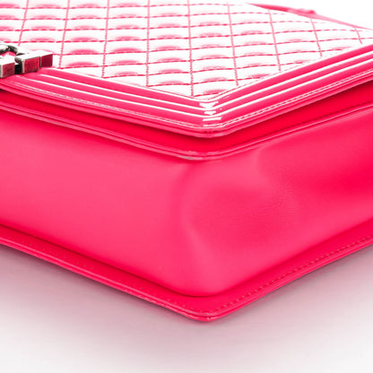 Chanel Patent Quilted Large Boy Flap Pink 9 of 9