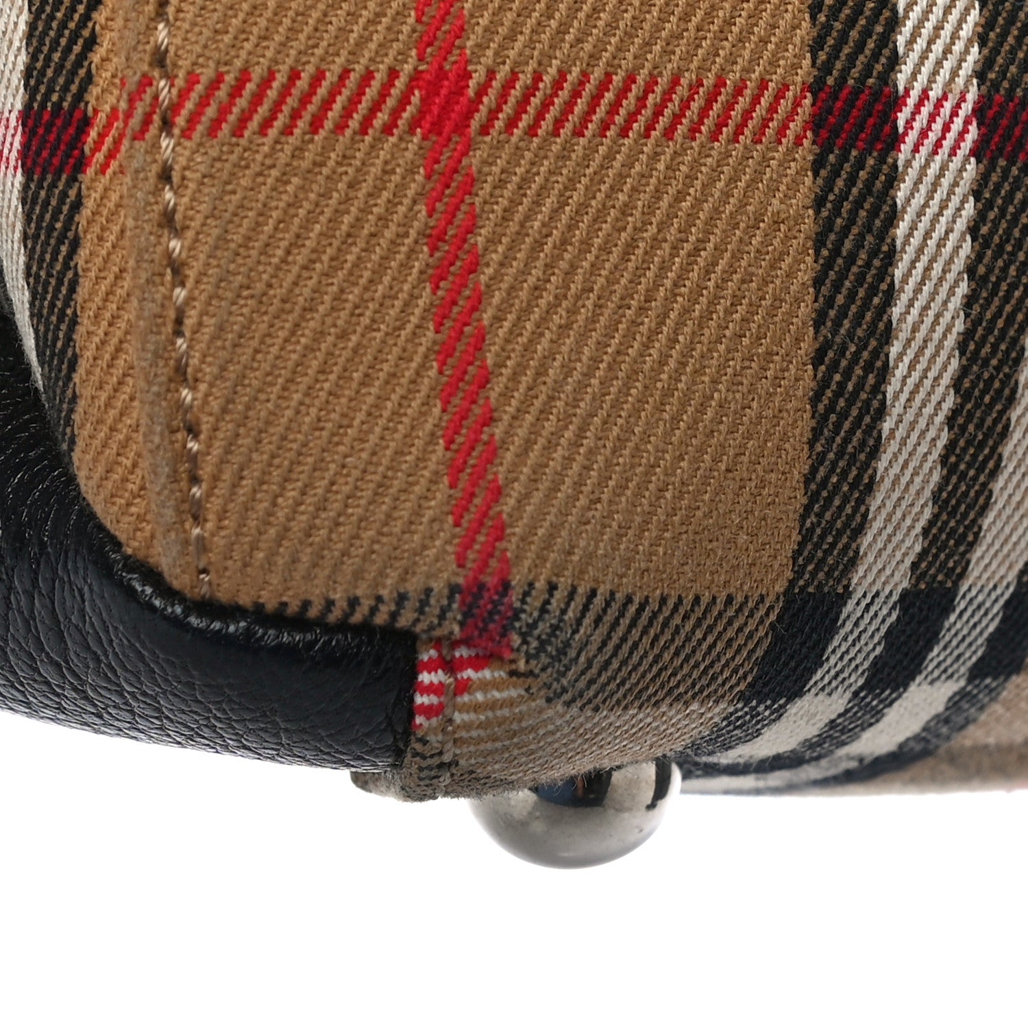 Burberry Goatskin Vintage Check Medium Banner Tote Black 13 of 14