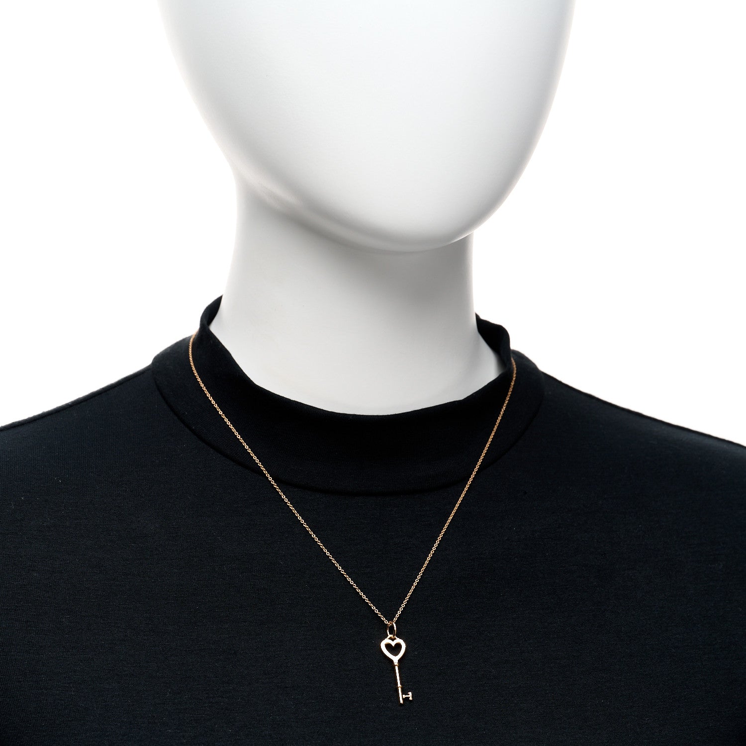 Tiffany 18K Rose Gold Mini Heart Key Pendant Necklace 2 of 6