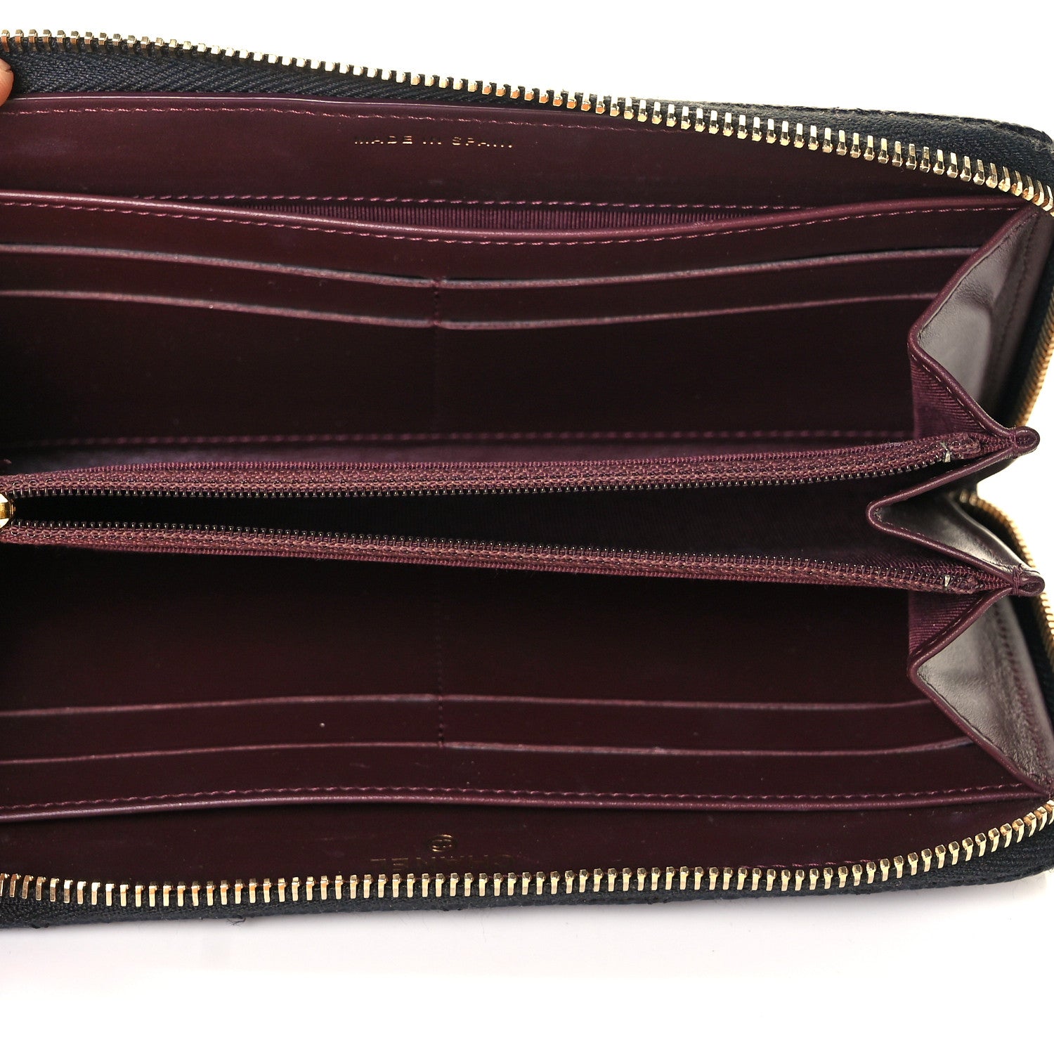 Chanel Caviar Quilted Large Gusset Zip Around Wallet Black 5 of 7