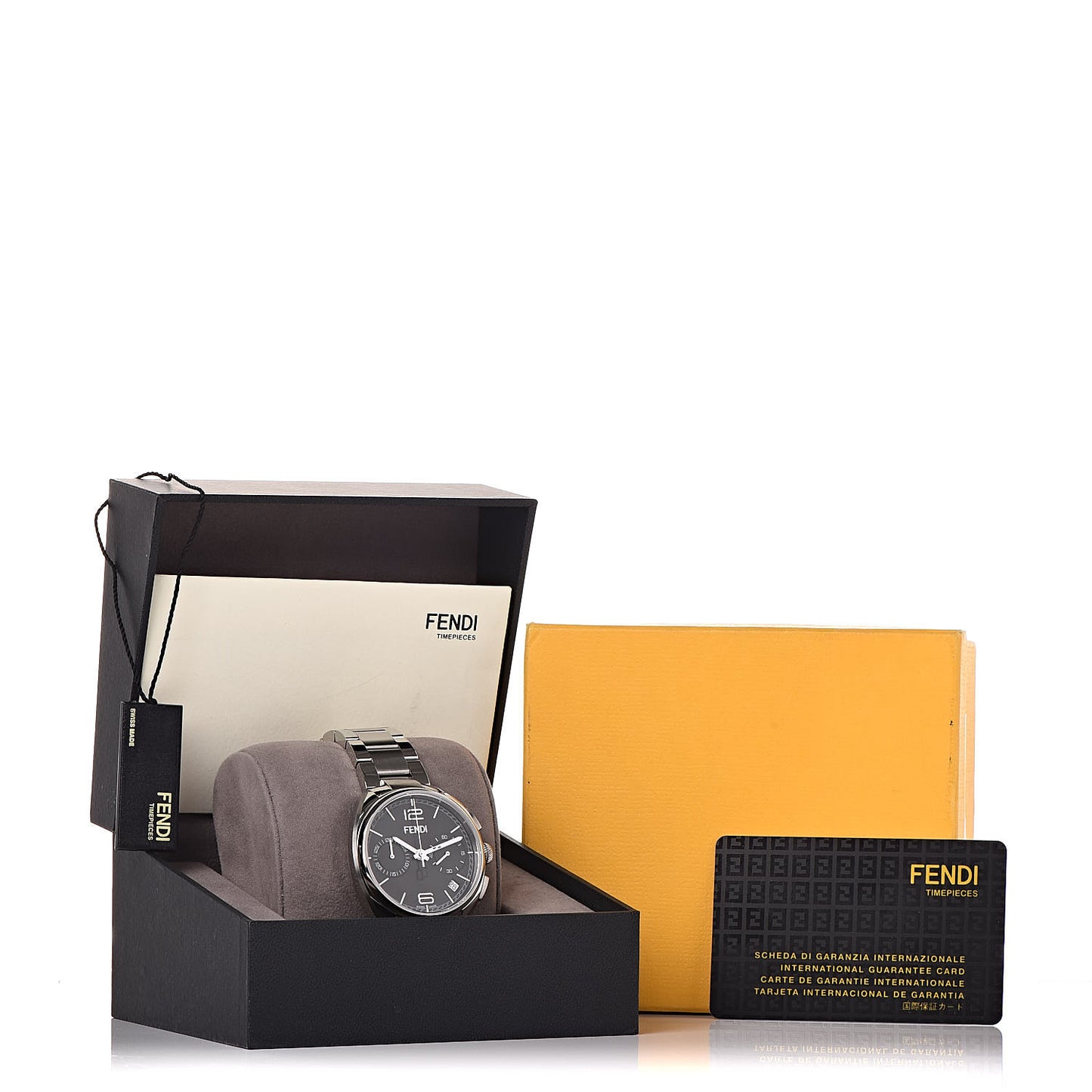 Stainless Steel 40mm Momento Chronograph Quartz Watch Black
