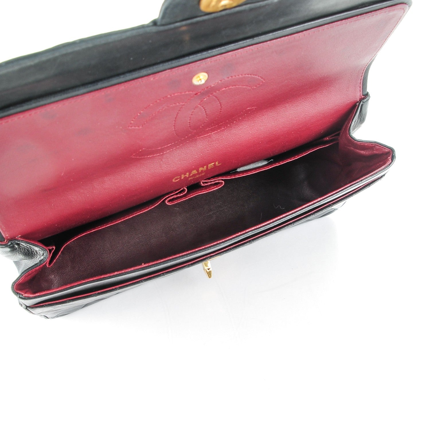 Chanel Lambskin Medium Mademoiselle Chain Double Flap Black 6 of 9