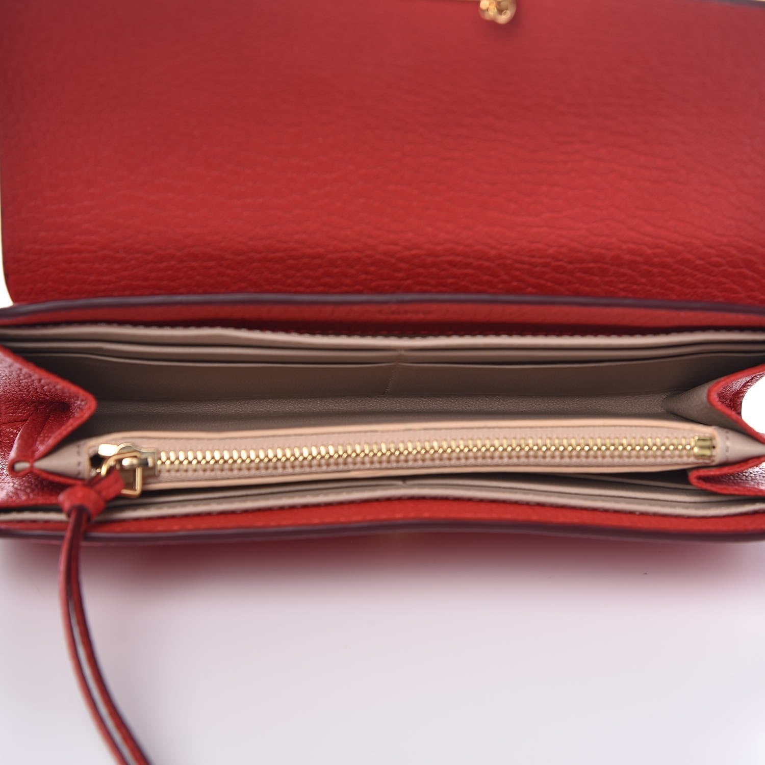 Chloe Grained Lambskin Drew Long Wallet with Flap Plaid Red 5 of 7