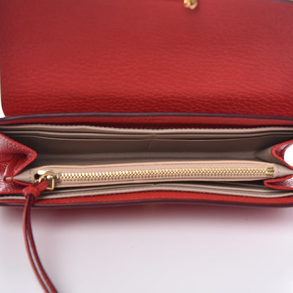 Chloe Grained Lambskin Drew Long Wallet with Flap Plaid Red 5 of 7