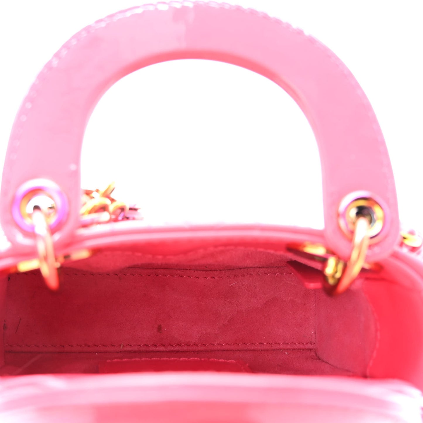 Patent Cannage Micro Lady Dior Pink