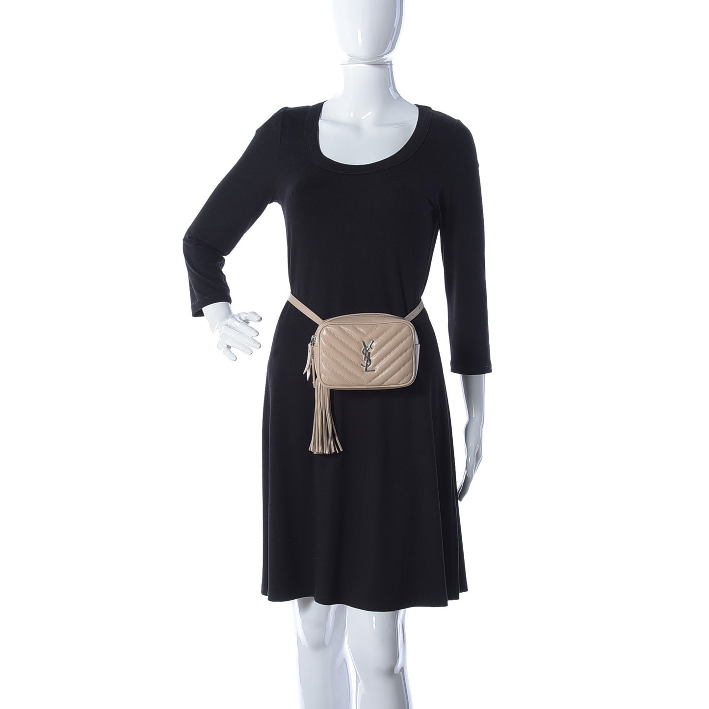 Calfskin Matelasse Monogram Lou Belt Bag Nude Powder