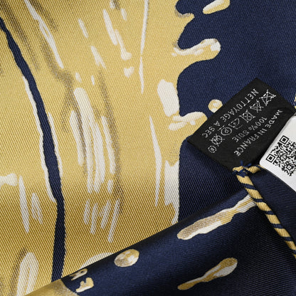 Hermes Silk Peinture Fraiche Scarf 45 Bleu Black Bronze 3 of 6