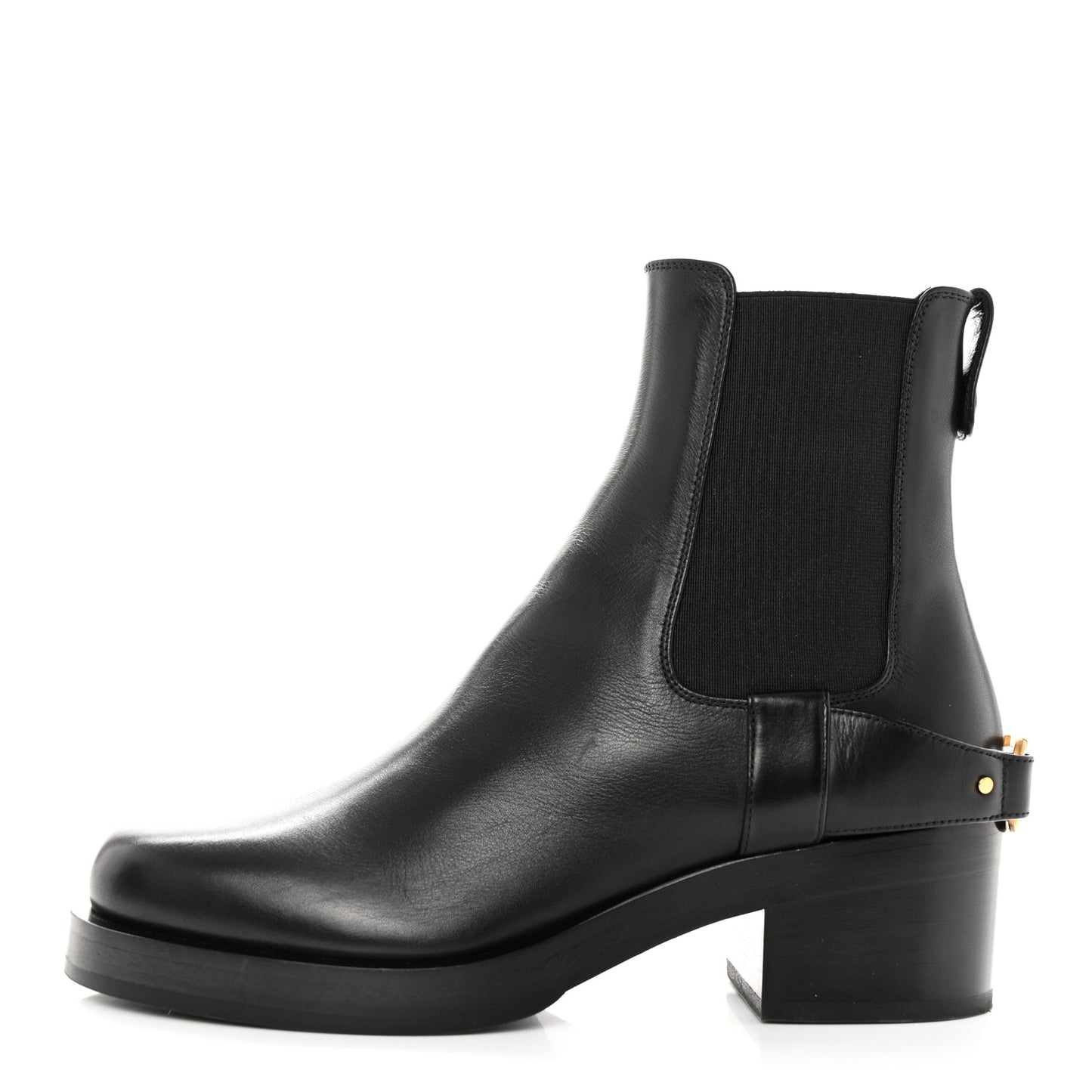 Calfskin VLOGO Flat Boots 36 Black