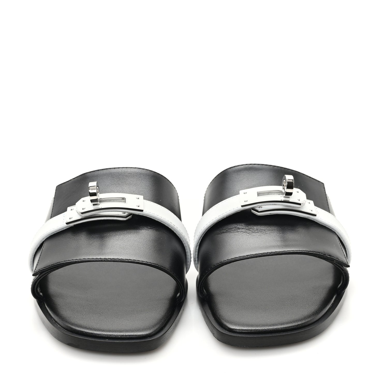 Calfskin Giulia Sandals 37 Black White