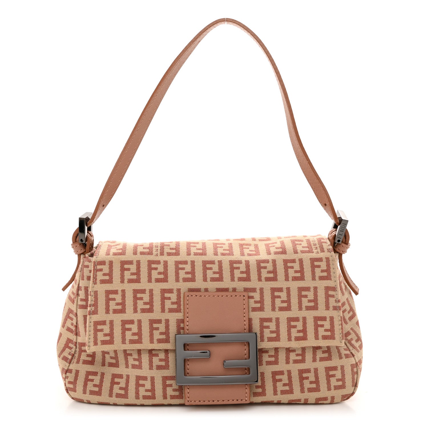 Fendi Zucchino Vitello Mini Mama Baguette Beige Bruciato Bois de Rose 1 of 11