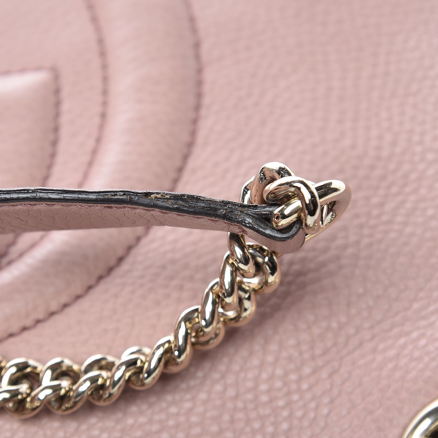 Gucci Pebbled Calfskin Medium Soho Chain Shoulder Bag Dark Cipria 16 of 24