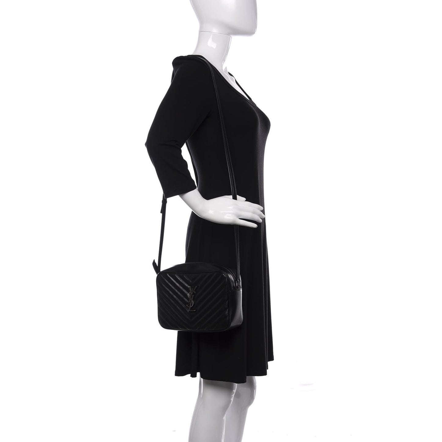 Calfskin Matelasse Monogram Lou Camera Bag Black