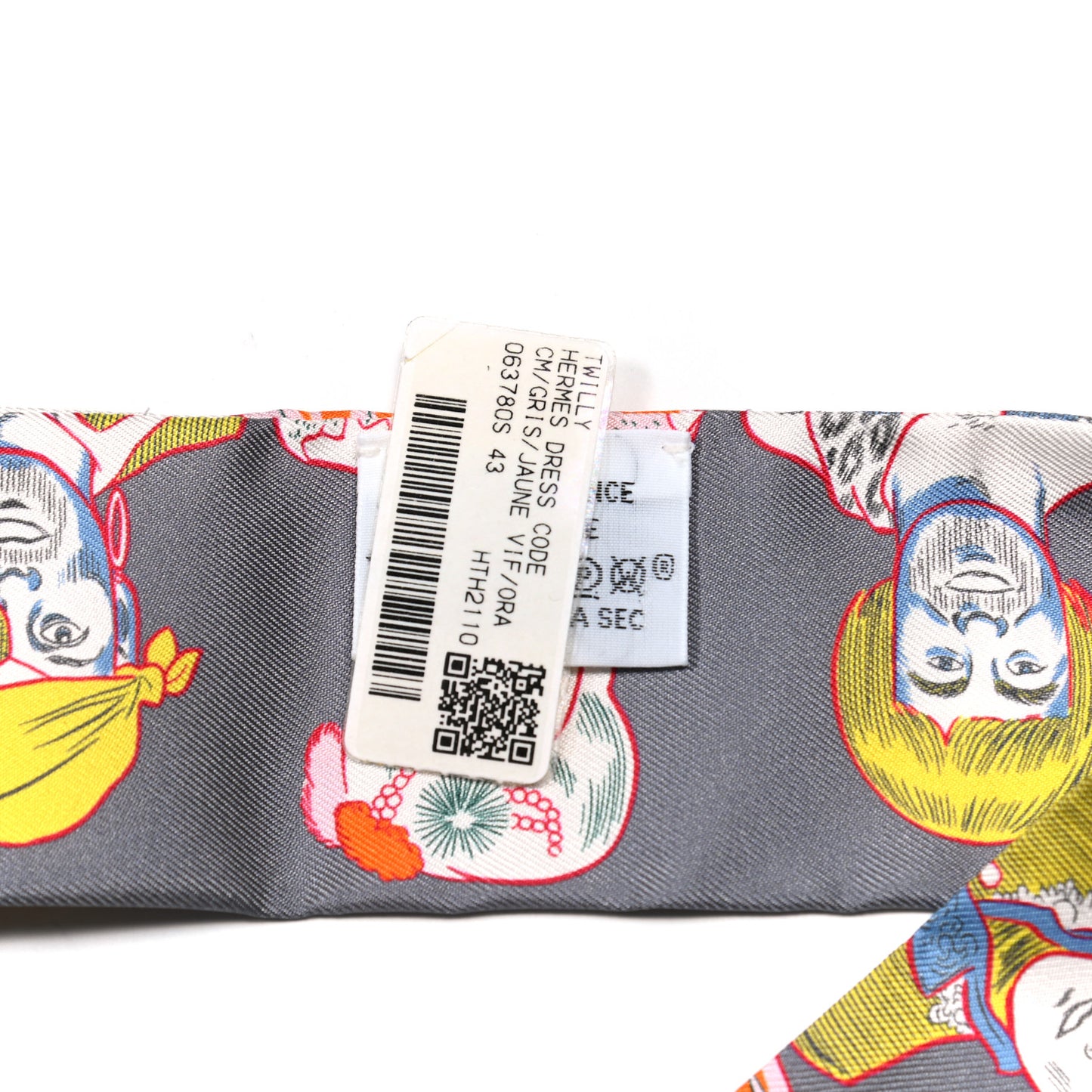 Silk Dress Code Twilly Gris Jaune Vif Orange