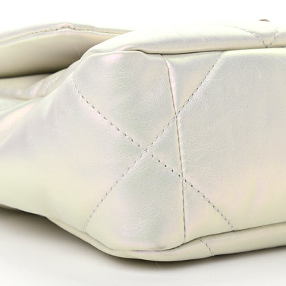 Chanel Iridescent Calfskin Quilted Medium Chanel 19 Flap White 9 of 11