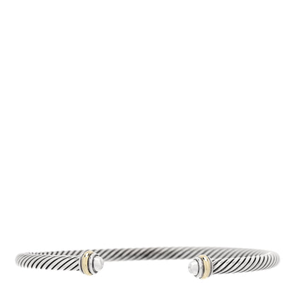 David Yurman Sterling Silver 18K Yellow Gold 4mm Cable Classics Bracelet 1 of 4