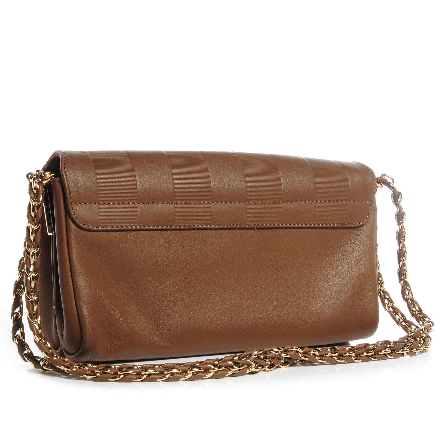Calfskin Paris Pequin Small Shoulder Bag Beige