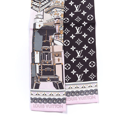 Louis Vuitton Silk Monogram Around The World Bandeau Black Pink 2 of 3