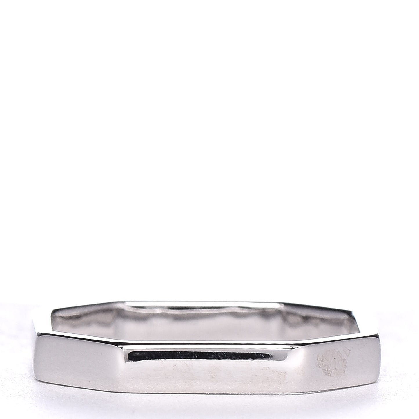 18K White Gold Octagon Band Ring 52 6