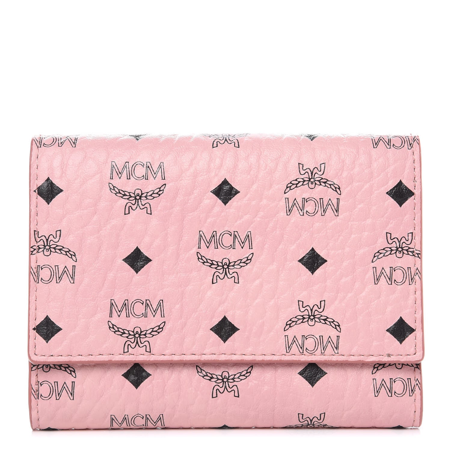 MCM Visetos Trifold Wallet Pink 1 of 7