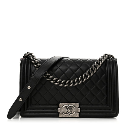 Chanel Lambskin Quilted Medium Boy Flap Black 1 of 12