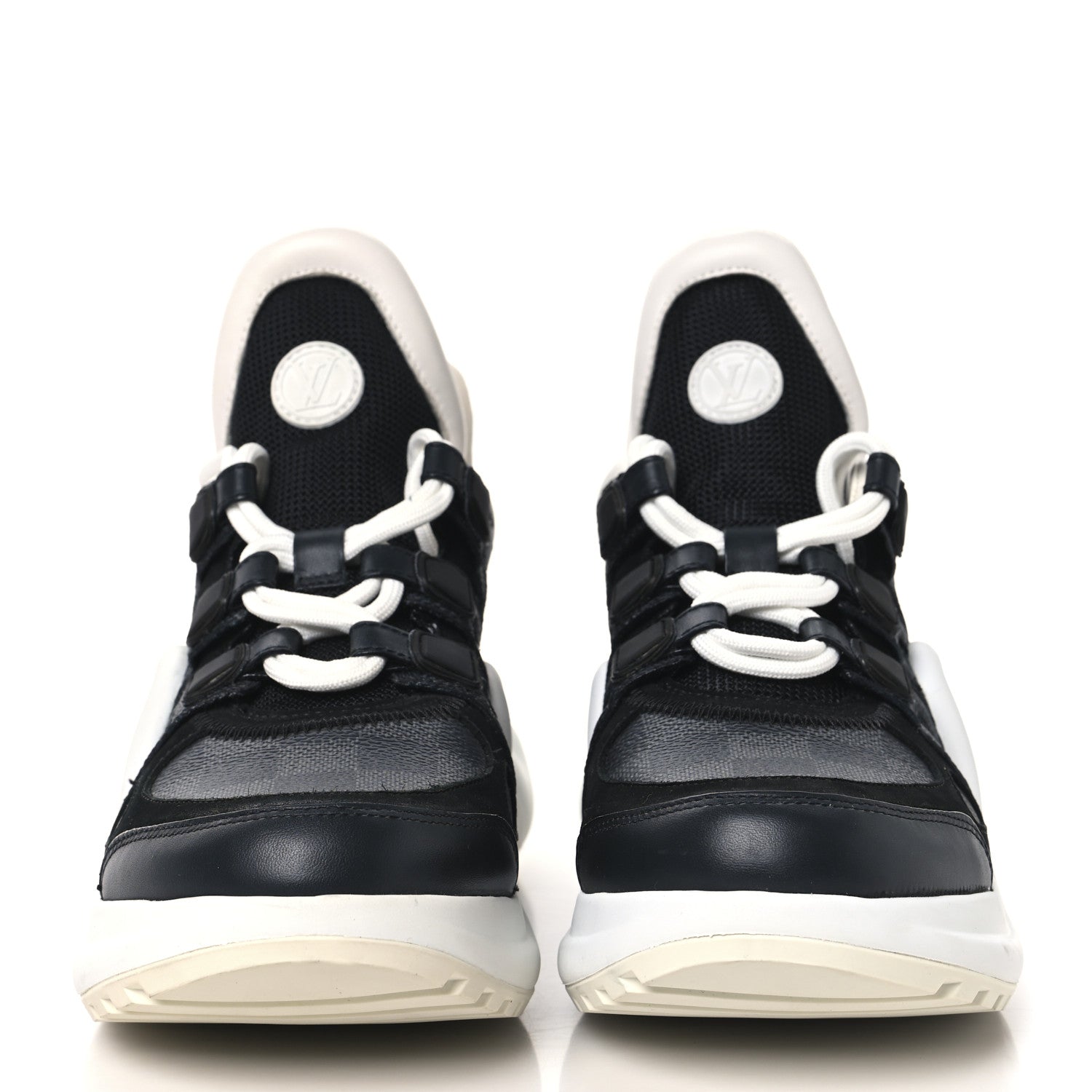Louis Vuitton Calfskin Technical Nylon Damier Graphite LV Archlight Sneakers 36 Black White 3 of 10