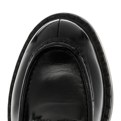Prada Spazzolato Metal Triangle Logo 50mm Loafers 40 Black 9 of 10