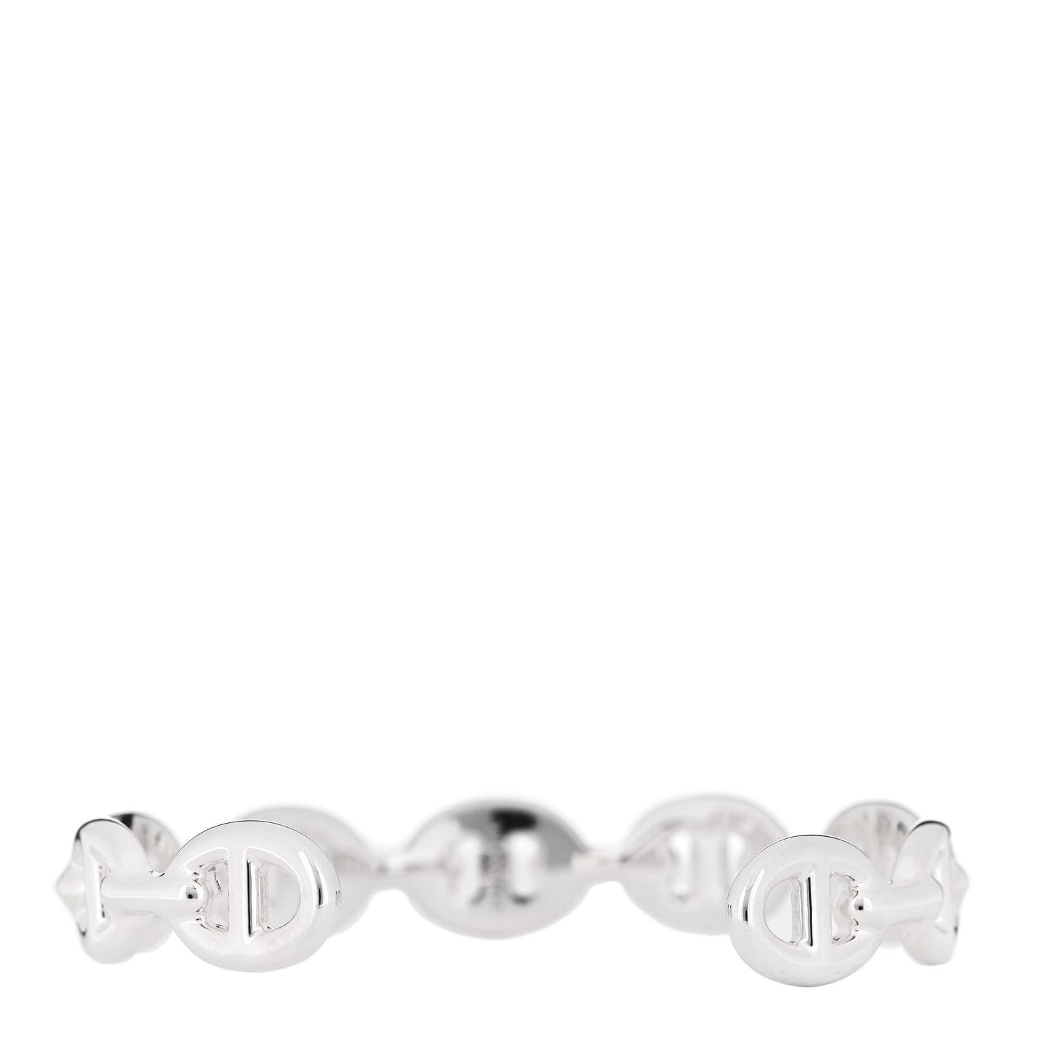 Hermes Sterling Silver MM Chaine d'Ancre Enchainee Cuff Bracelet SH 2 of 5