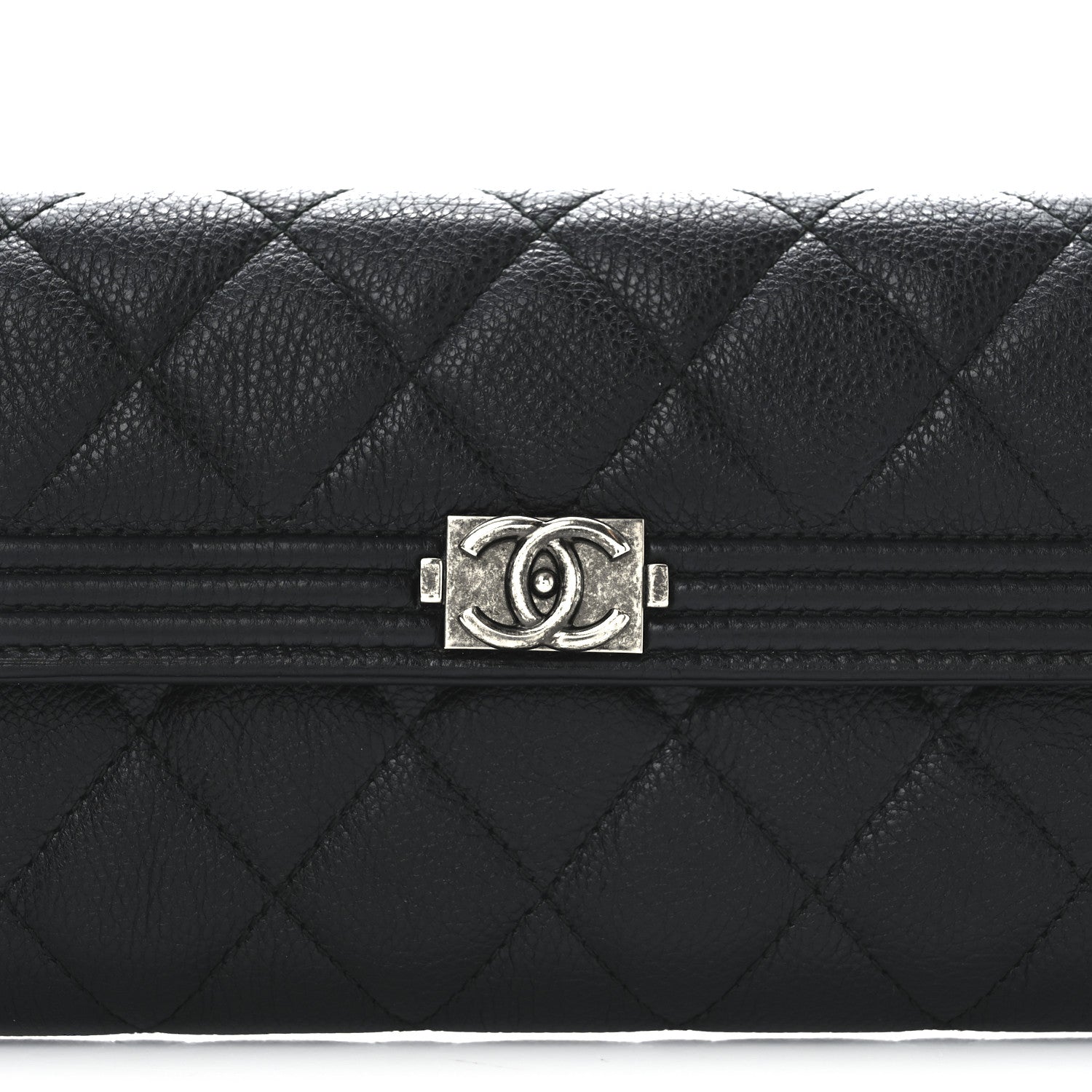 Chanel Caviar Quilted Large Boy Gusset Flap Wallet Black 6 of 10