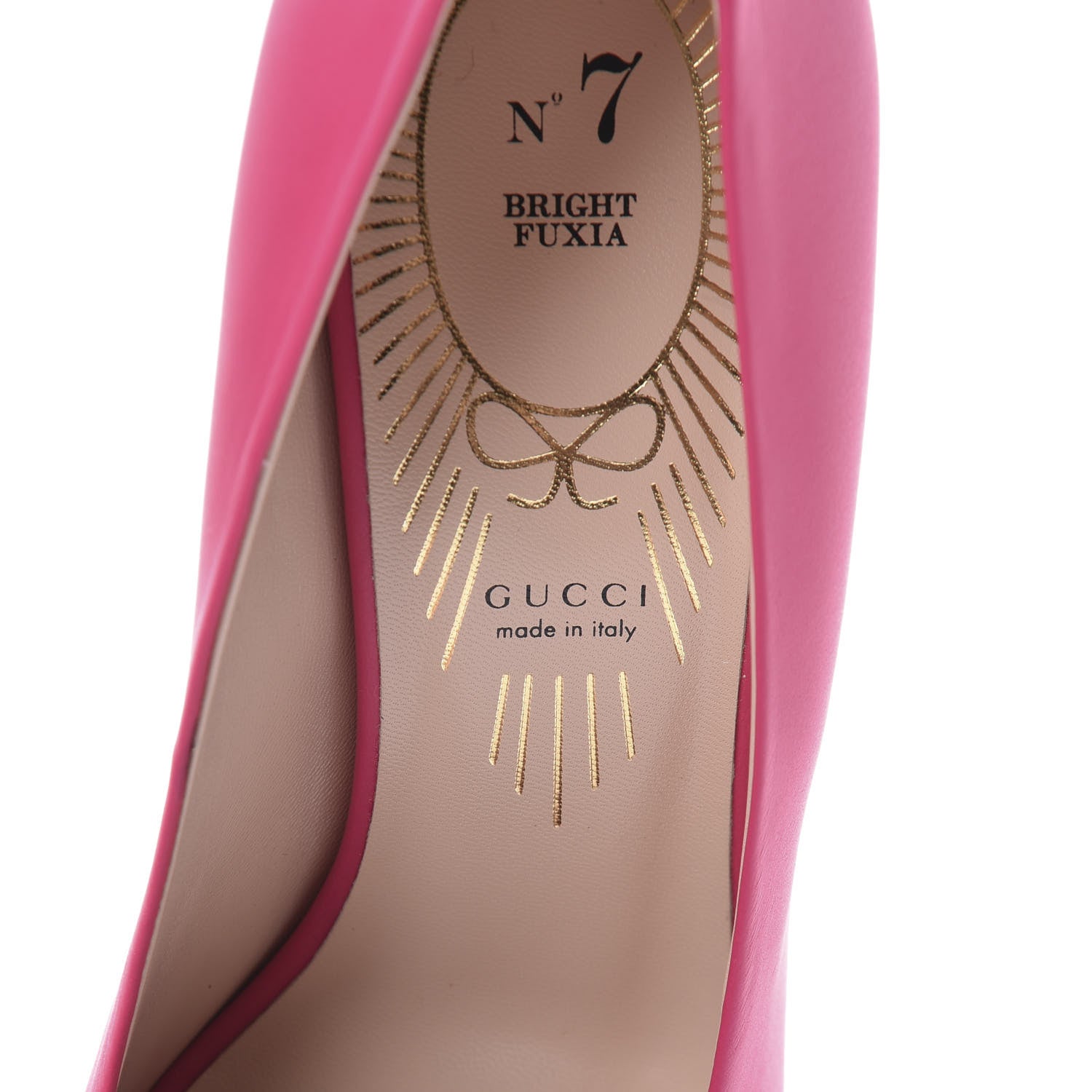 Gucci Nappa Bow High Heel Pumps 38.5 Bright Fuxia 8 of 12