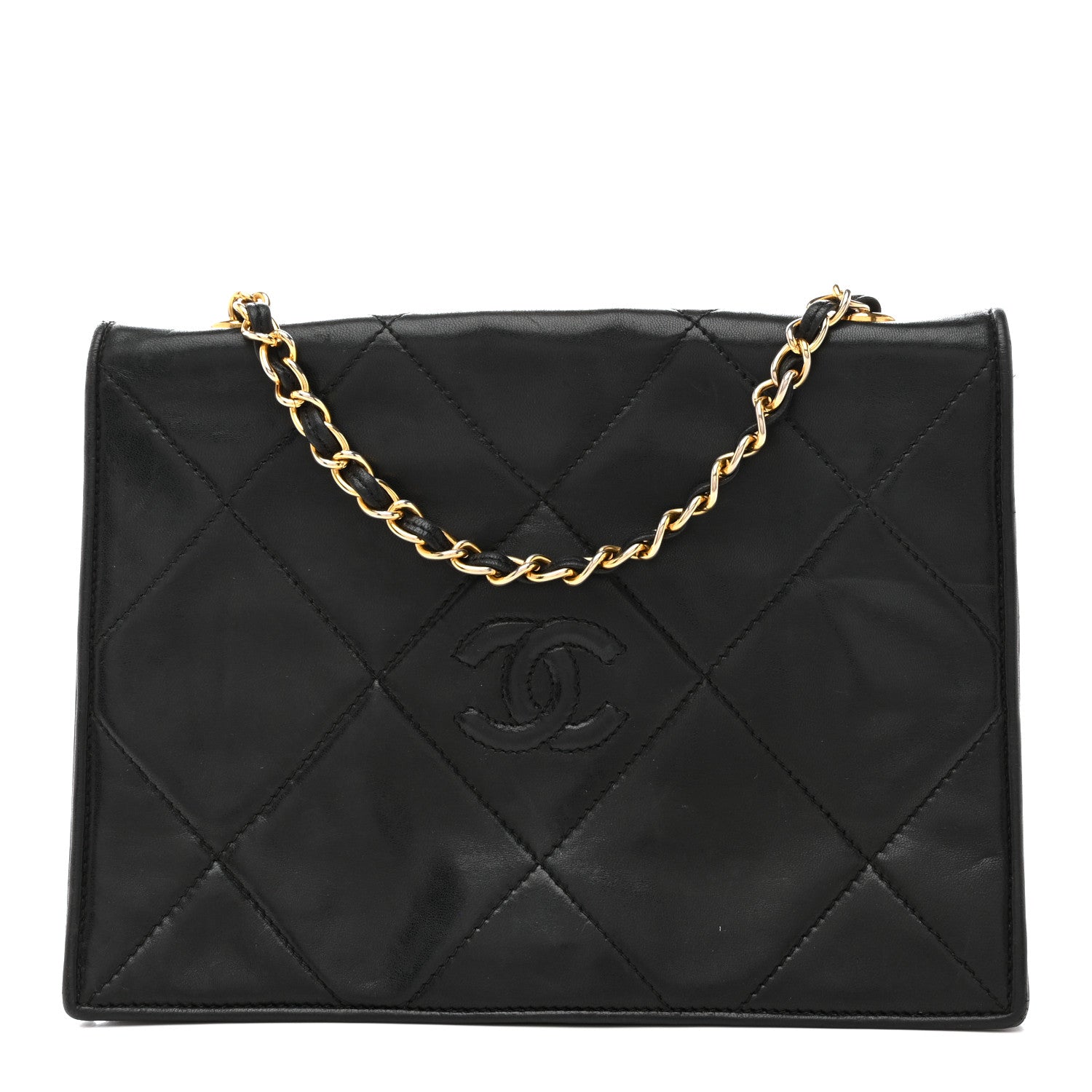 Chanel Lambskin Quilted Diamond CC Flap Black 1 of 16