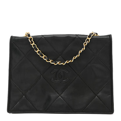 Chanel Lambskin Quilted Diamond CC Flap Black 1 of 16