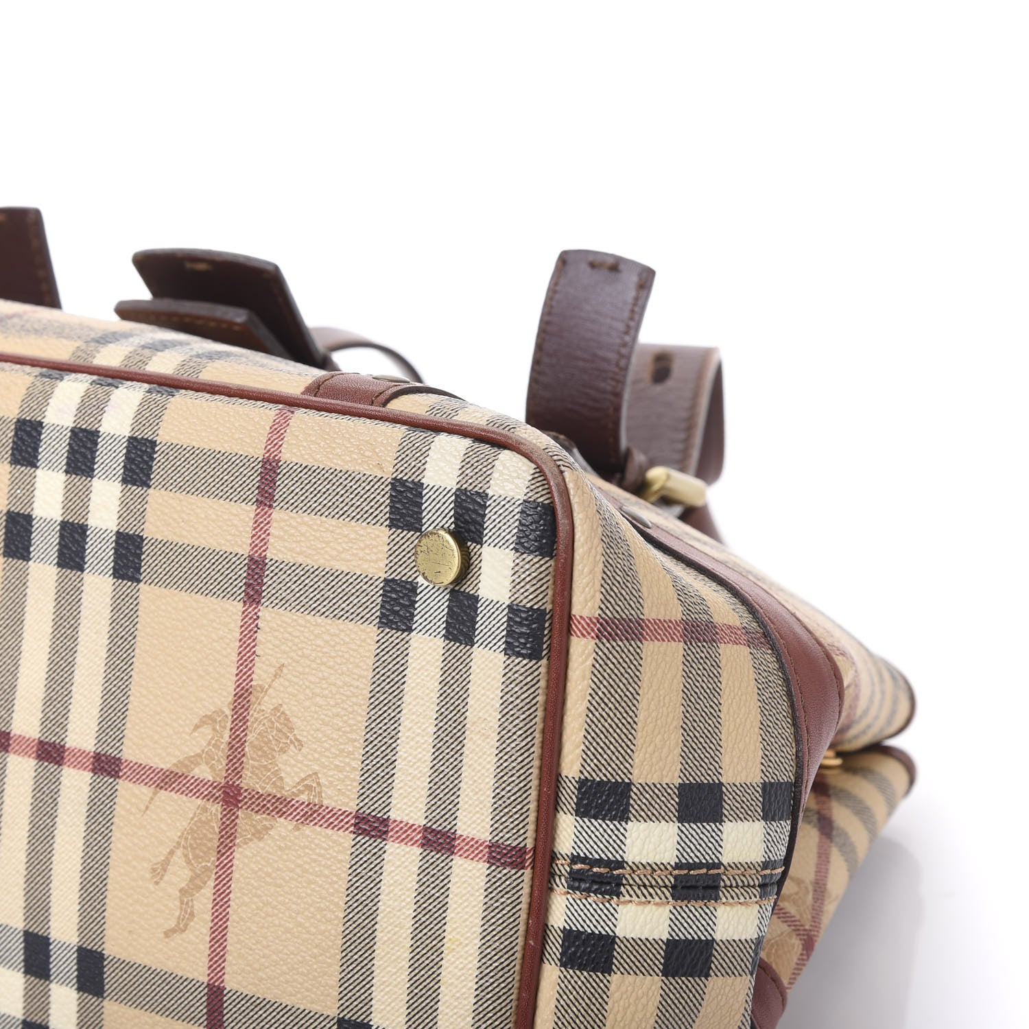 Burberry Haymarket Check Buckle Satchel Chocolate 8 of 10
