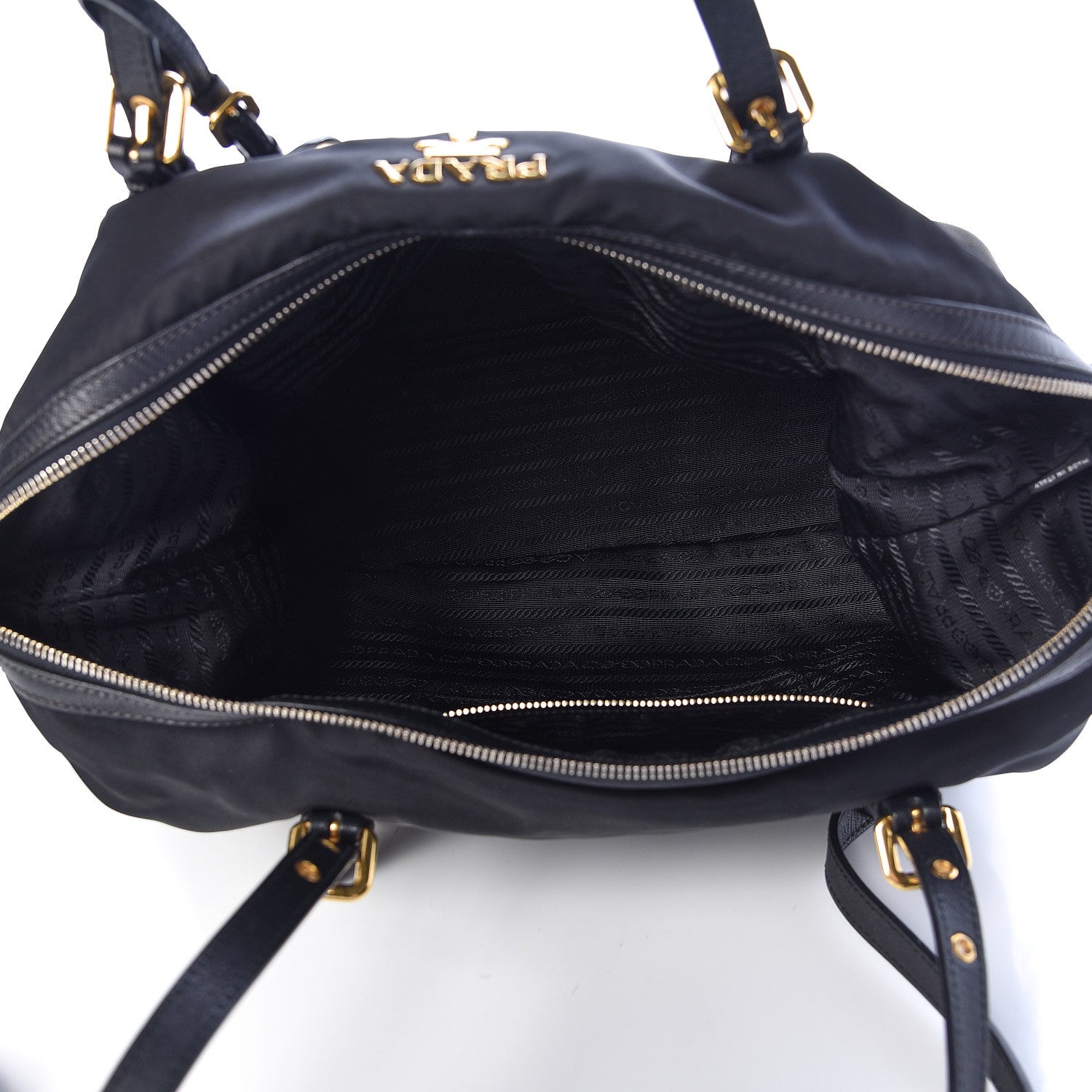 Prada Tessuto Nylon Saffiano Tote Black 7 of 12