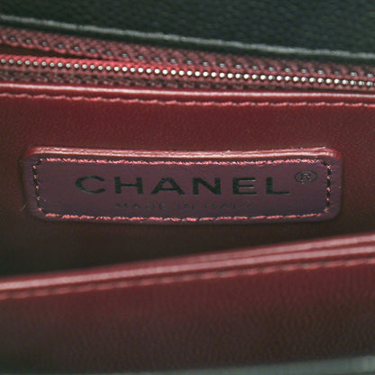 Chanel Caviar Chevron Quilted Mini Coco Handle Flap So Black 6 of 10