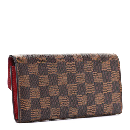 Louis Vuitton Damier Ebene Emilie Wallet Red 3 of 9
