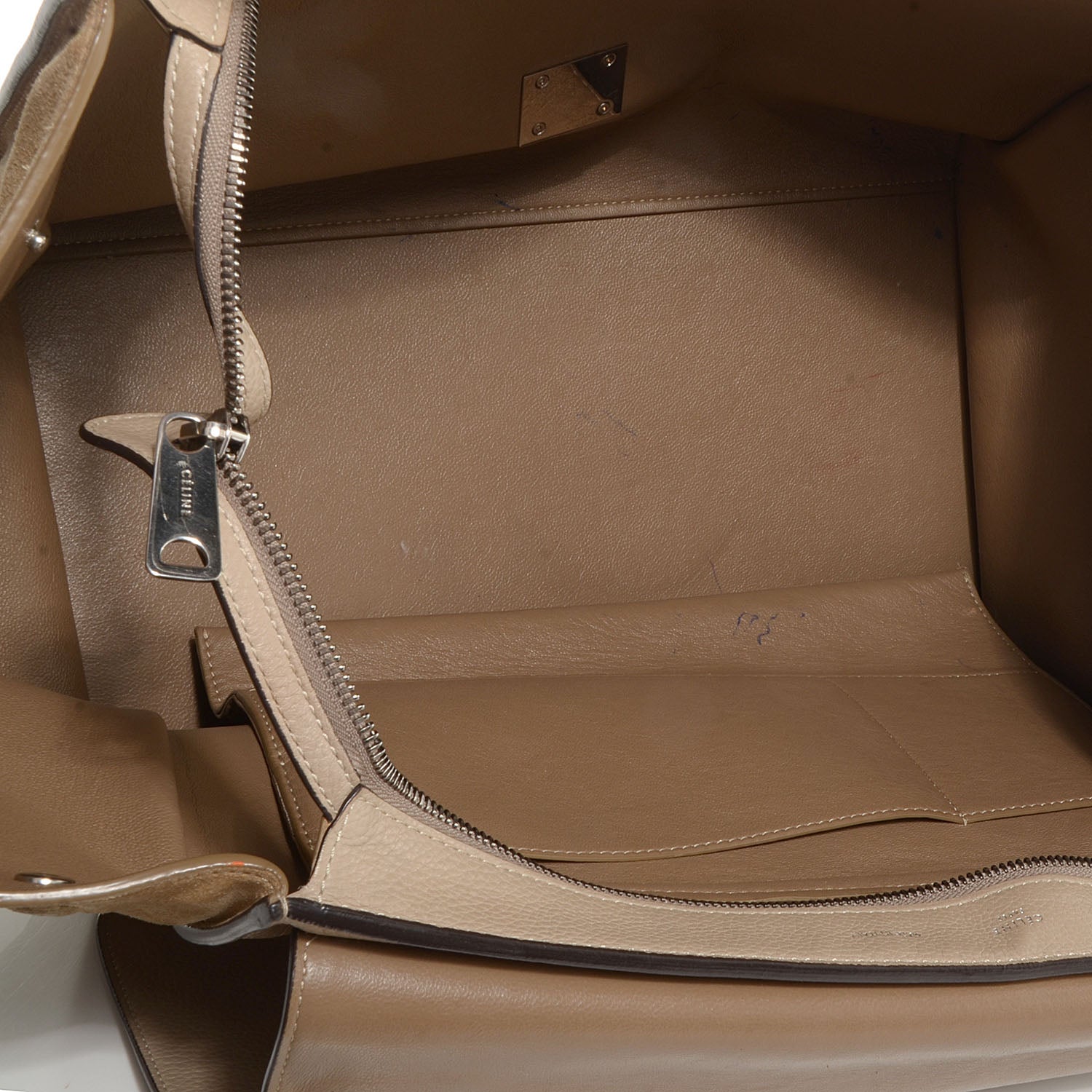 Celine Calfskin and Suede Large Trapeze Dune 5 of 9