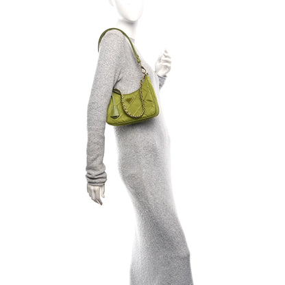 Prada Re-Nylon Saffiano Stitched Mini Re-Edition 1995 Chaine Shoulder Bag Edera 2 of 11